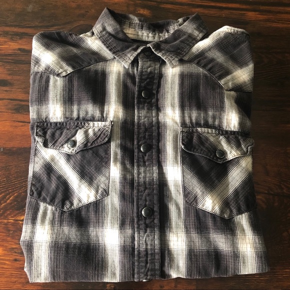 American Eagle Western Plaid Shirt Medium - Picture 1 of 9